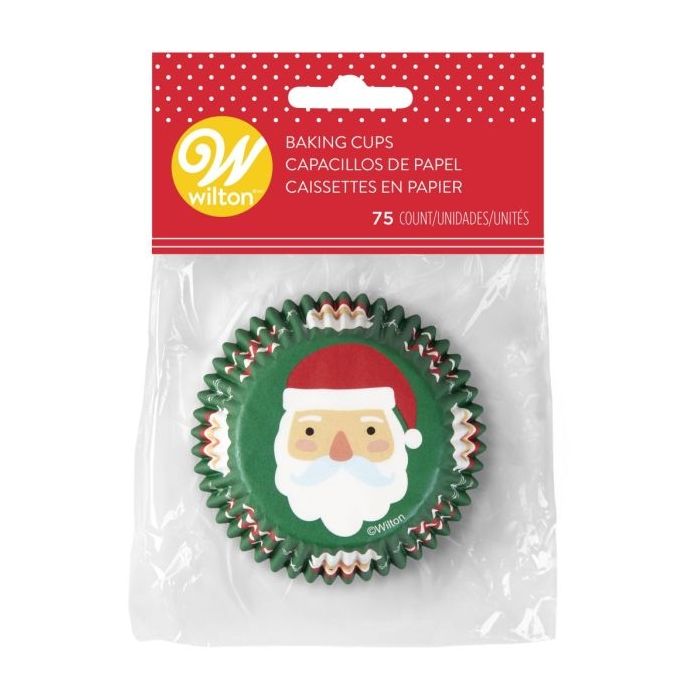 Set 75 hartii briose cu Mos Craciun, Wilton, 5 x 3 cm