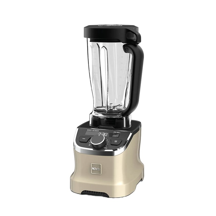 Професионален блендер, Novis, ProBlender 880L, 6 скорости, безшумен, Безжична система за безопасност, Контейнер от тритан без BPA, капацитет 1,9 L, мощен мотор 30 000 rpm, мощност 1400 W, елегантен дизайн, крем