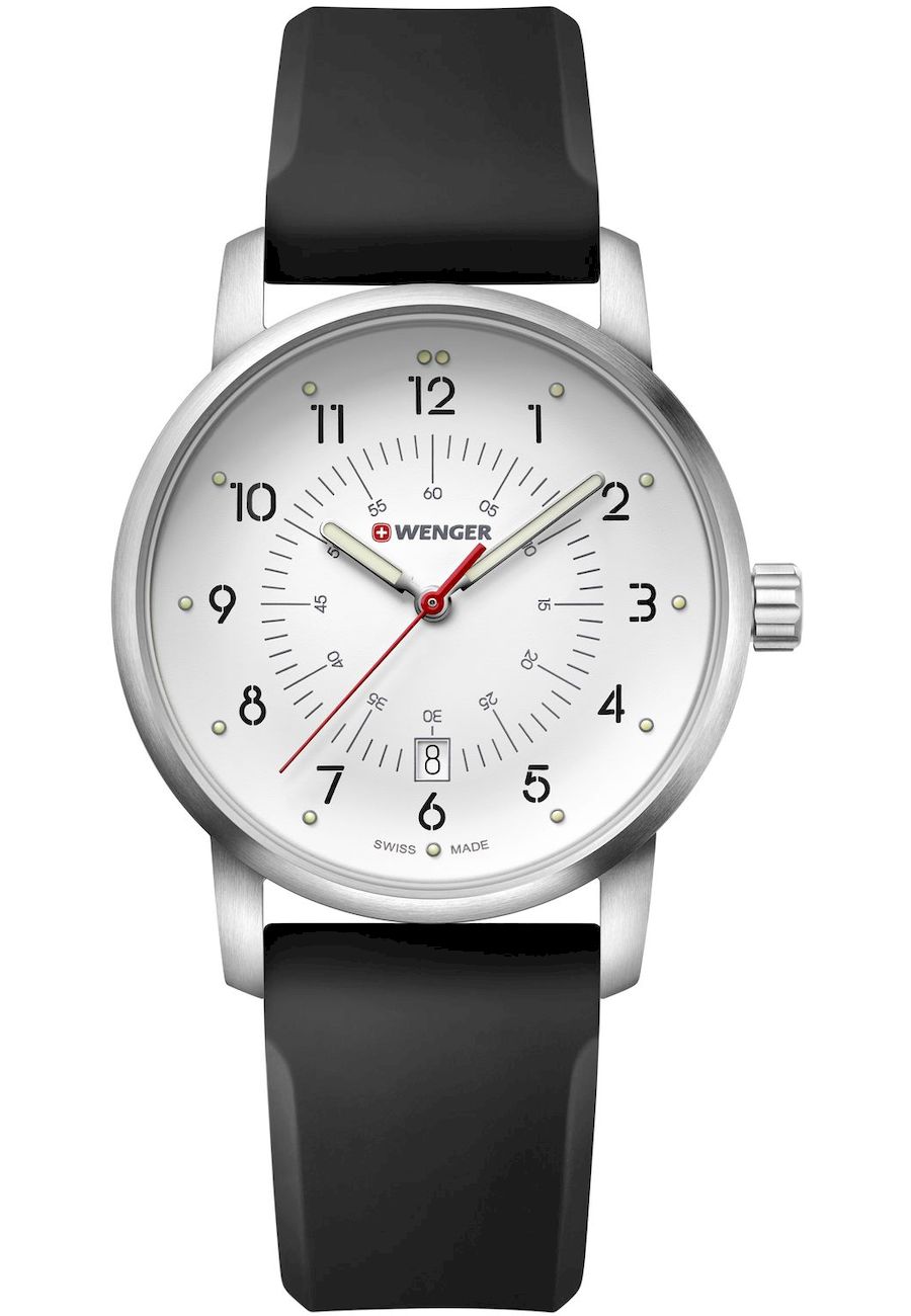 Ceas casual unisex Wenger, 42 mm, Negru/Argintiu