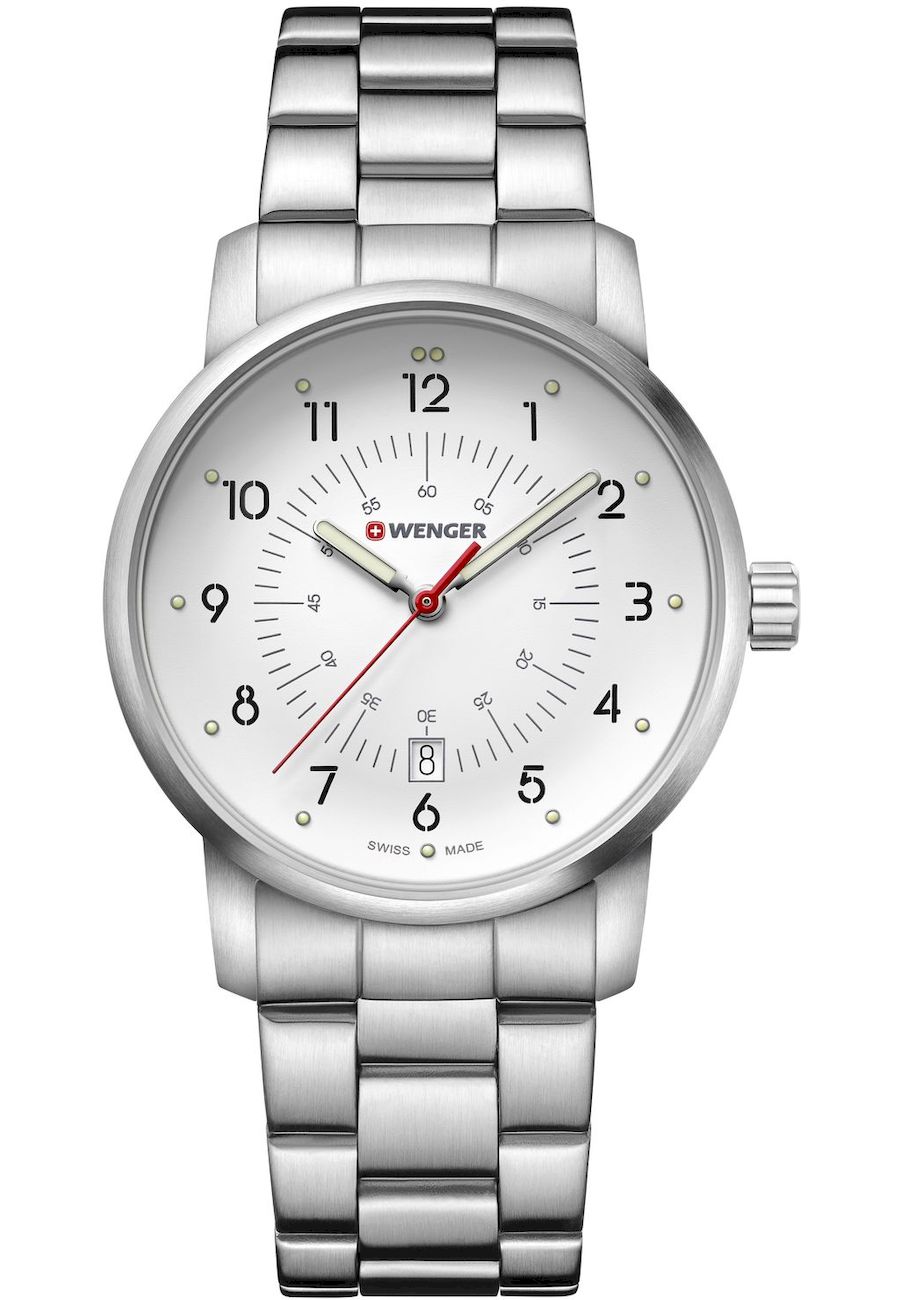 Ceas casual unisex Wenger, 42 mm, Argintiu