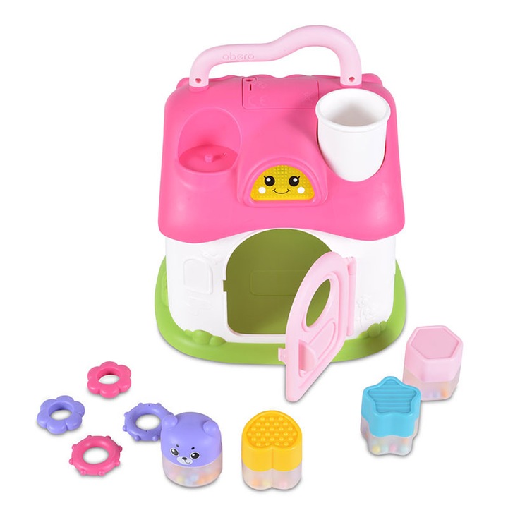 Casuta cu sunete si lumini si forme de sortat Elvish House Pink