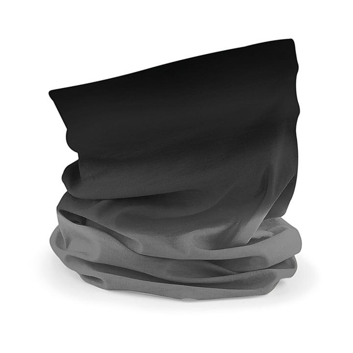 Bandana multifunctionala, Ombre, unisex, negru, 53/62 cm