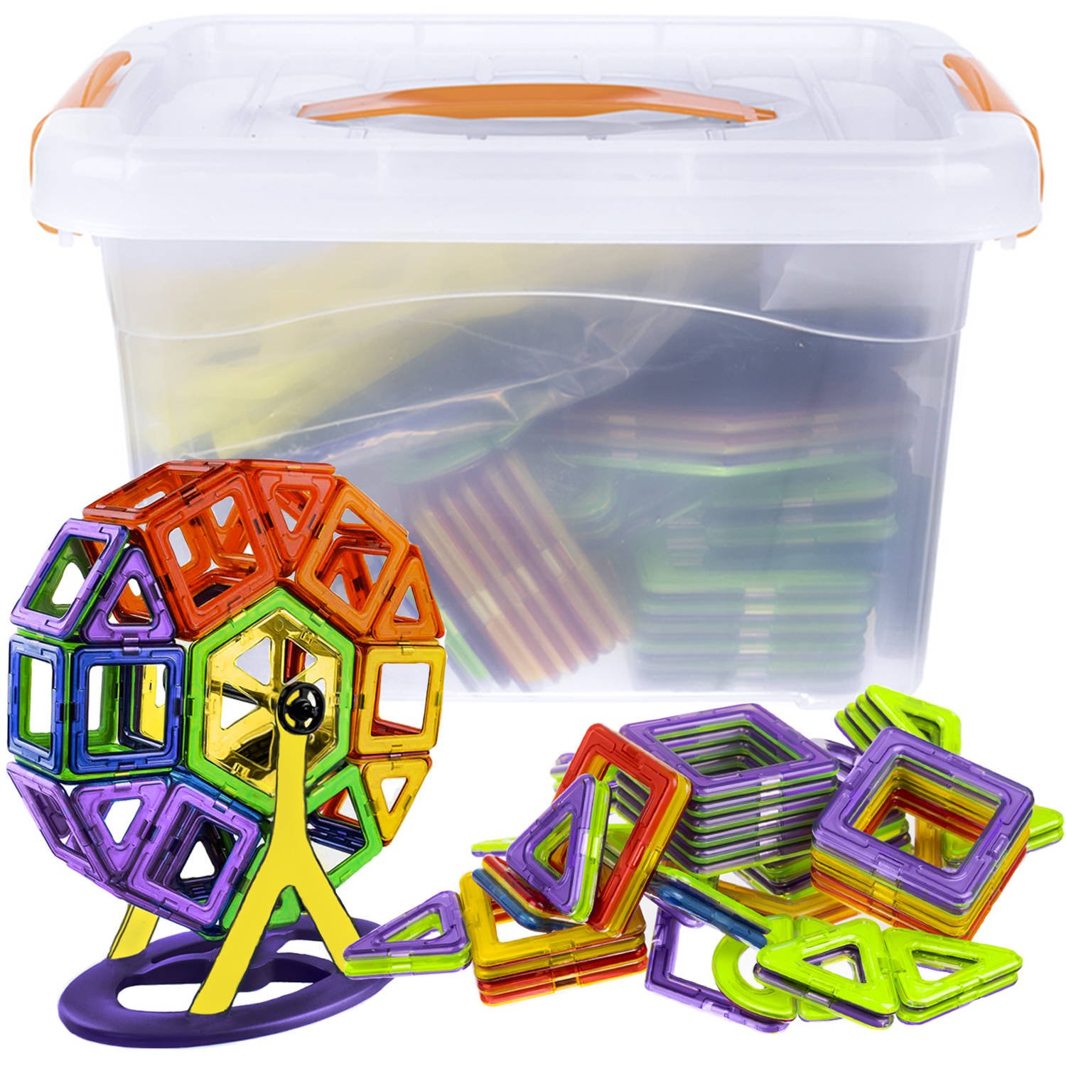 Set Educativ si Creativ Magnetic cu 99 Piese, 