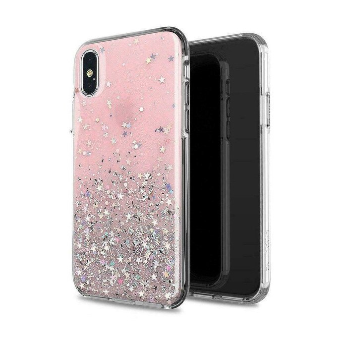 Husa Wozinsky Star Glitter pentru Samsung Galaxy M30s / M21, Transparent Pink
