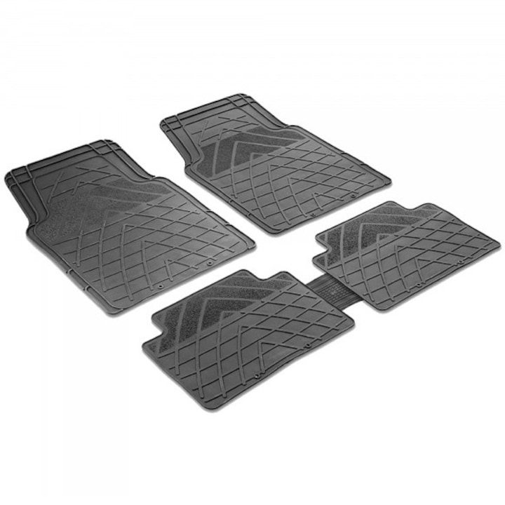 Комплект 5 автомобилни стелки PVC Otom One, 68x48x1.2 см, Черен
