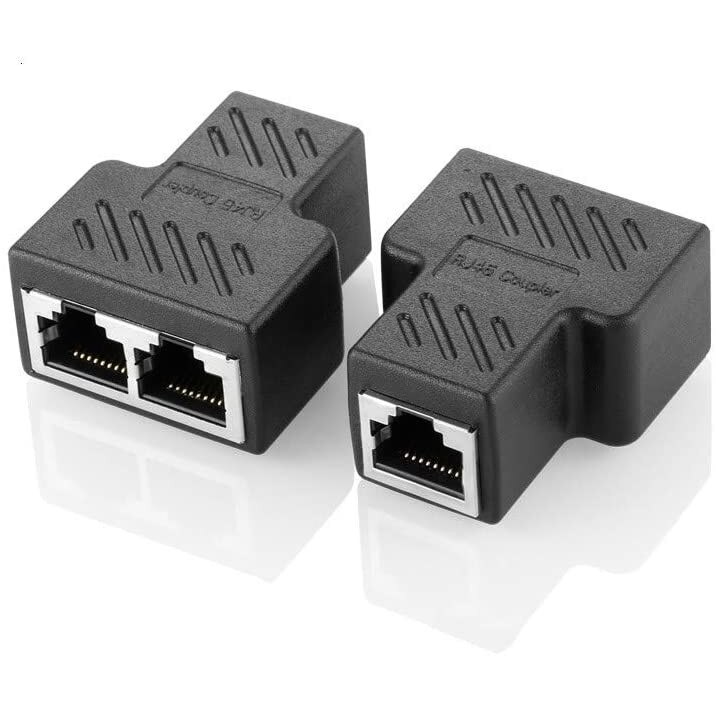 Set 2 splittere Pili-Paradise, RJ45, Ethernet Splitter, LAN, Cat5/Cat6, Negru