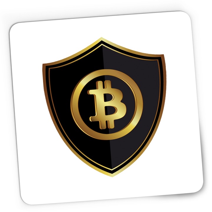Mousepad Gaming Bitcoin Shield Blockchain, 21x19 cm