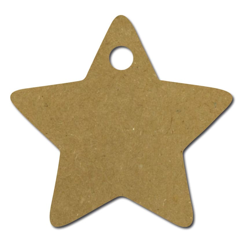 Set accesorii creatie, etichete cadou stea, 65x65mm, 10 buc, maro, Meyco