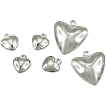 Set accesorii creatie, clopotei metalici inima, diferite marimi, 6 buc, argintiu, Meyco Set accesorii creatie, clopotei metalici inima, diferite marimi, 6 buc, argintiu, Meyco