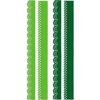 Set accesorii creatie, dantela fetru, 2.4/3.0x29.5cm, 1mm, 4 buc, verde/verde deschis, Meyco Set accesorii creatie, dantela fetru, 2.4/3.0x29.5cm, 1mm, 4 buc, verde/verde deschis, Meyco