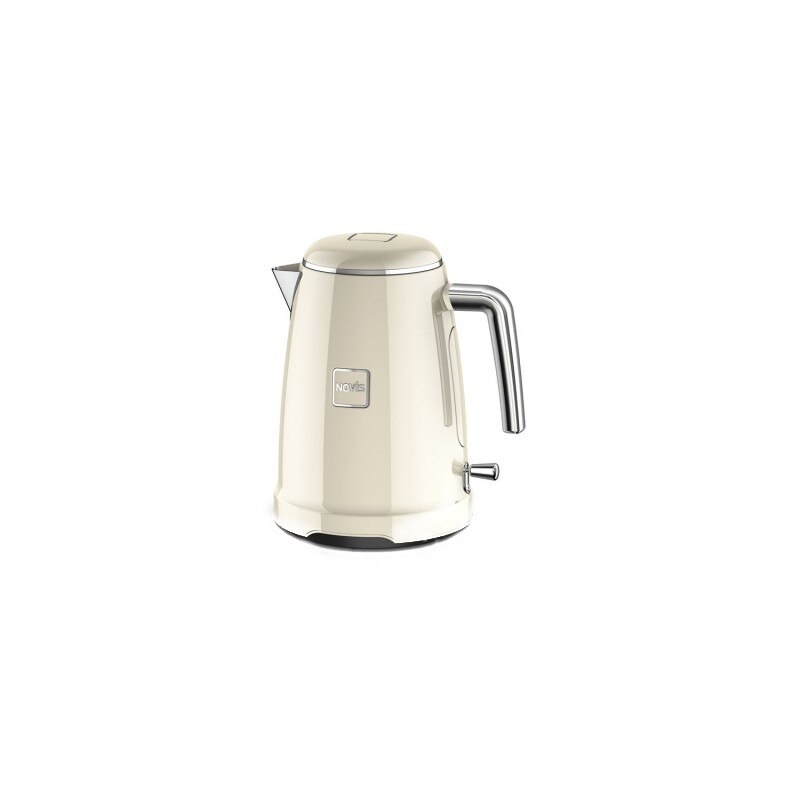 Fierbator electric Novis, Kettle K1, filtru anti-calcar incorporat, incalzire rapida, capacitate 1.6 l, putere 2400 W, design elegant, crem