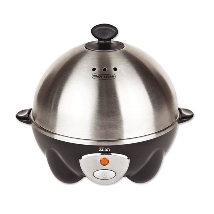 Fierbator pentru Oua, Carcasa din Inox, Capacitate 7 oua, Putere 360W, Design Modern, Indicator Luminos, Protectie supraincalzire, Argintiu