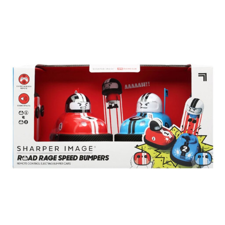 Set 2 Masinute cu telecomanda, Sharper Image Speed Bumper Road, rosu, albastru