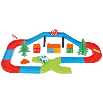 Pista de masini Pilsan Bridge cu 2 masinute, 35 piese Pista de masini Pilsan Bridge cu 2 masinute, 35 piese