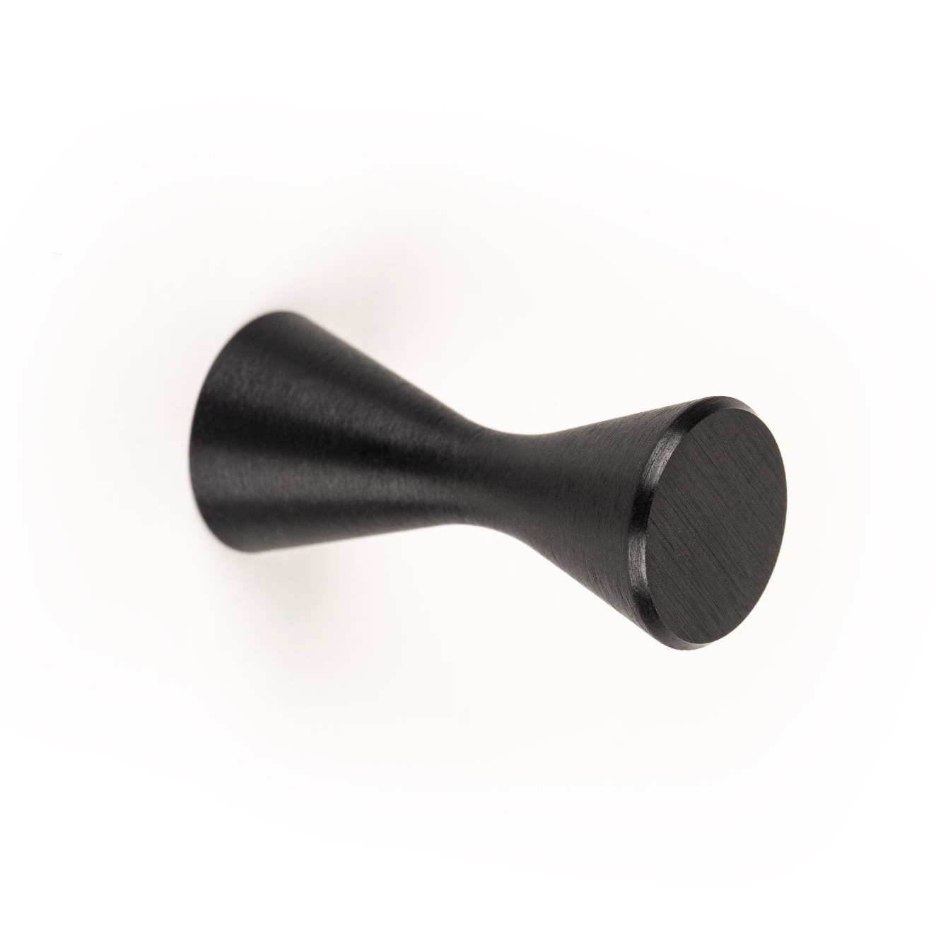 Buton pentru mobila Diabolo, finisaj negru periat, D13.5 mm