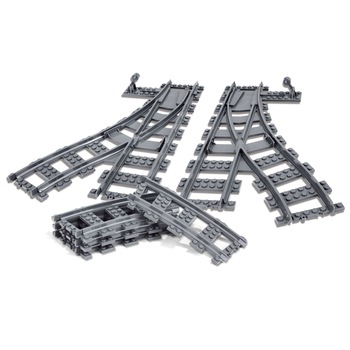 Set extensie sine pentru Tren, cu Bifurcatie, 6 Piese, Gri, 25x20x5 cm Set extensie sine pentru Tren, cu Bifurcatie, 6 Piese, Gri, 25x20x5 cm