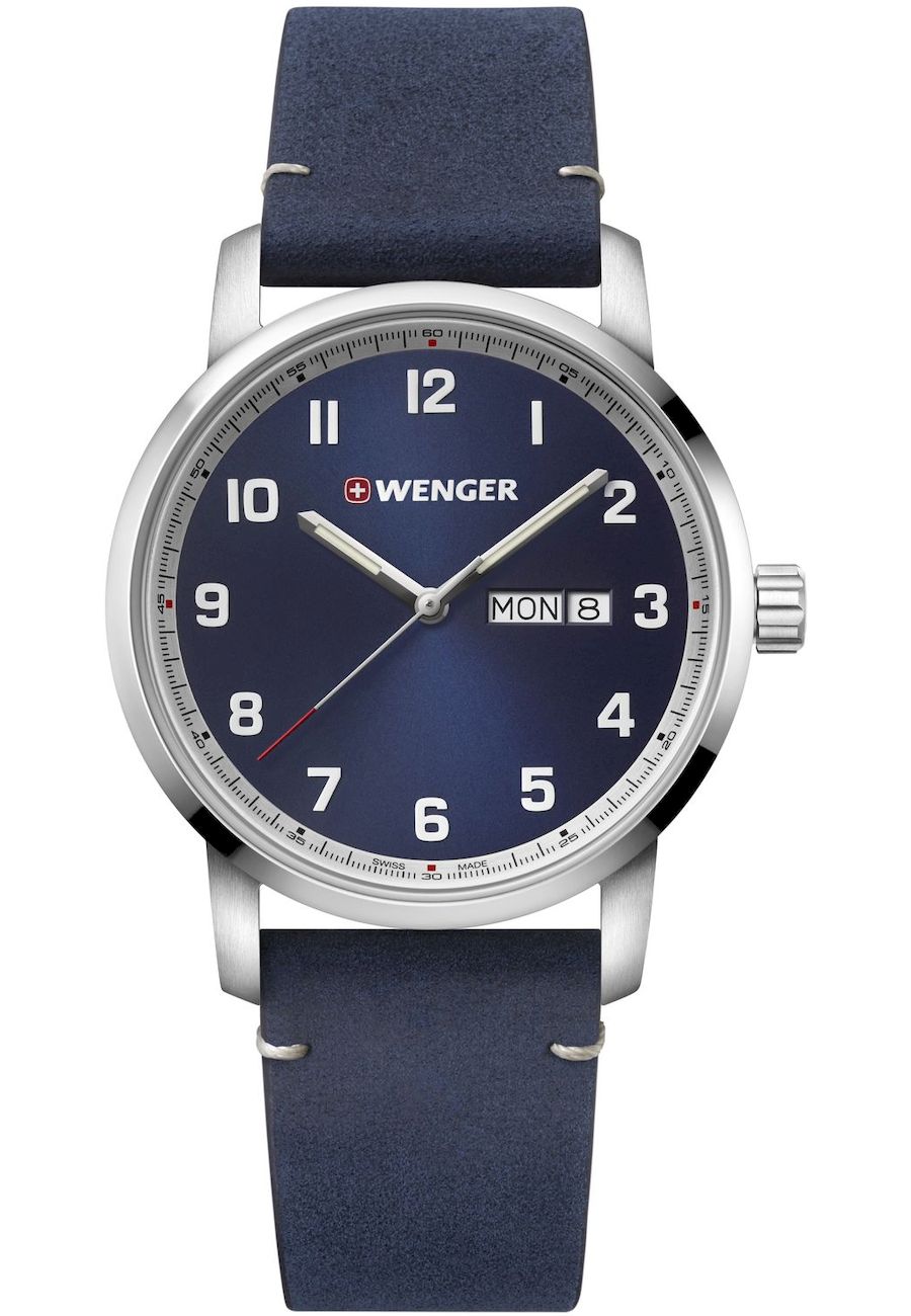 Ceasc barbatesc elegant Wenger, 42 mm, Albastru/Argintiu