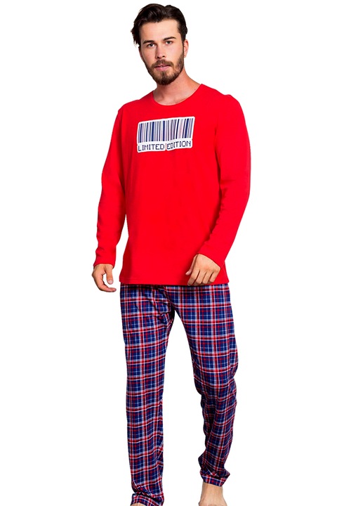 Pijama Barbati, Gazzaz by Vienetta, Model 'Limited Edition', Culoare Rosu