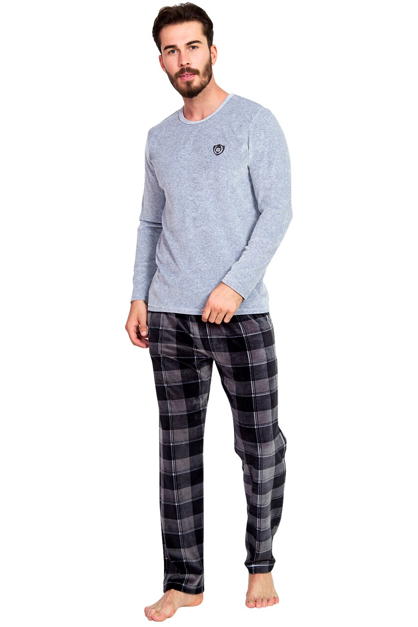 Pijama Barbati, Gazzaz by Vienetta, Model 'Vision of the Generation', Culoare Gri, Marime S