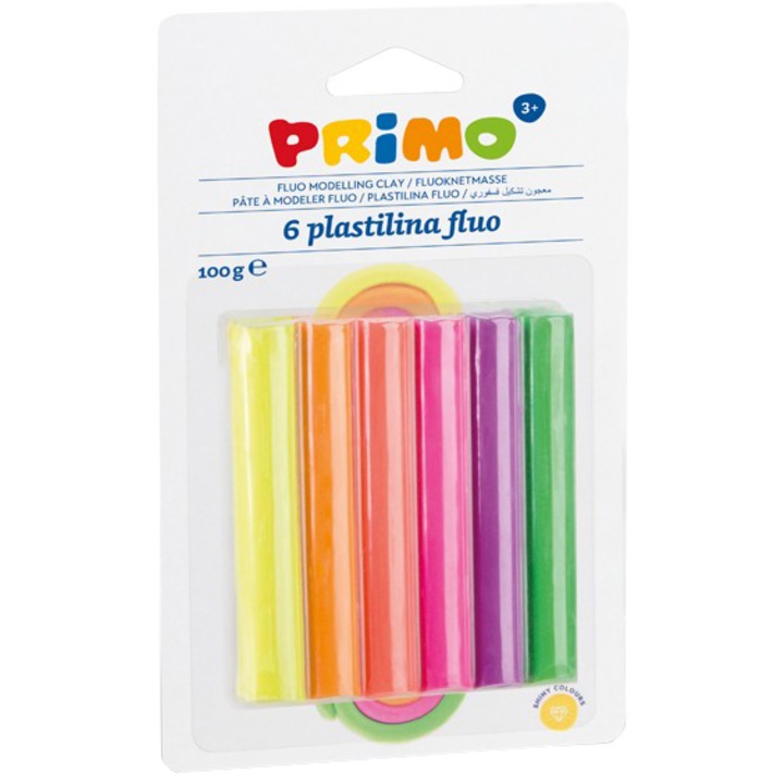 Пластилин Primo, 100 гр, Флуоресцентни цветове