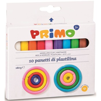 Plastilina Primo, 10 culori,180 g/set Plastilina Primo, 10 culori,180 g/set