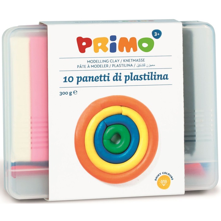 Plastilina Primo, 300g, 10 culori/set
