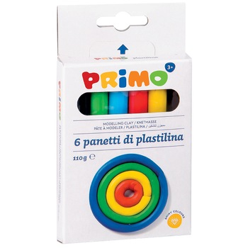 Plastilina Primo, 6 culori, 110 g/set Plastilina Primo, 6 culori, 110 g/set