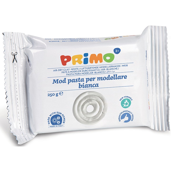 Глина Primo, За моделиране, Бързосъхнене, Леко моделиране, Бял, 250 г / комплект