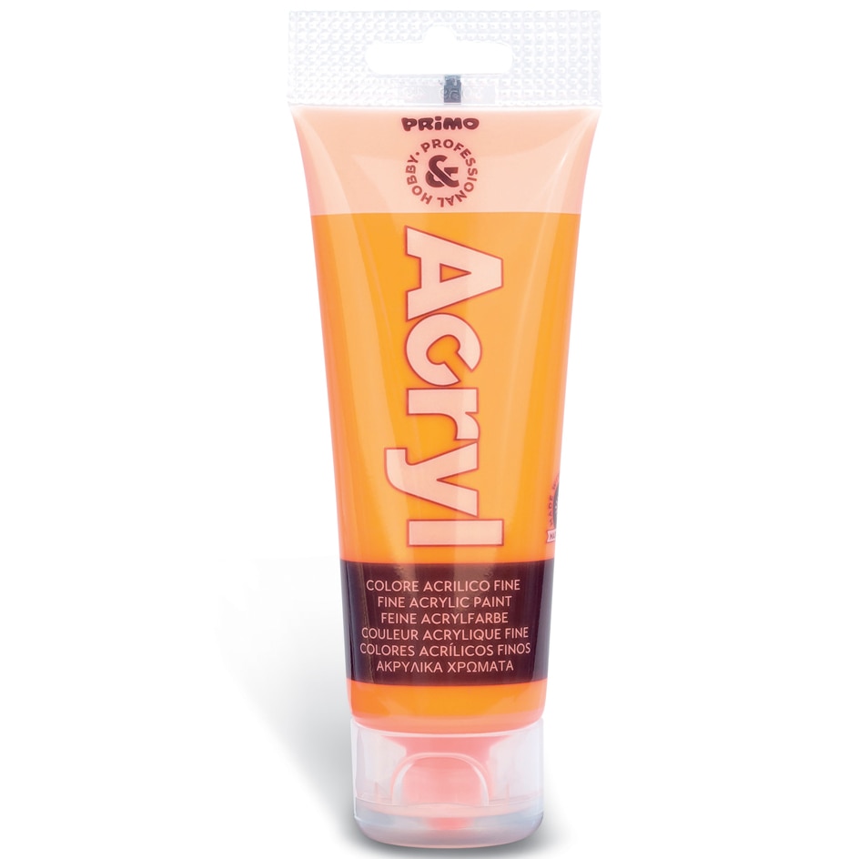 Tempera acrilica Primo, 75ml/tub portocaliu florescent