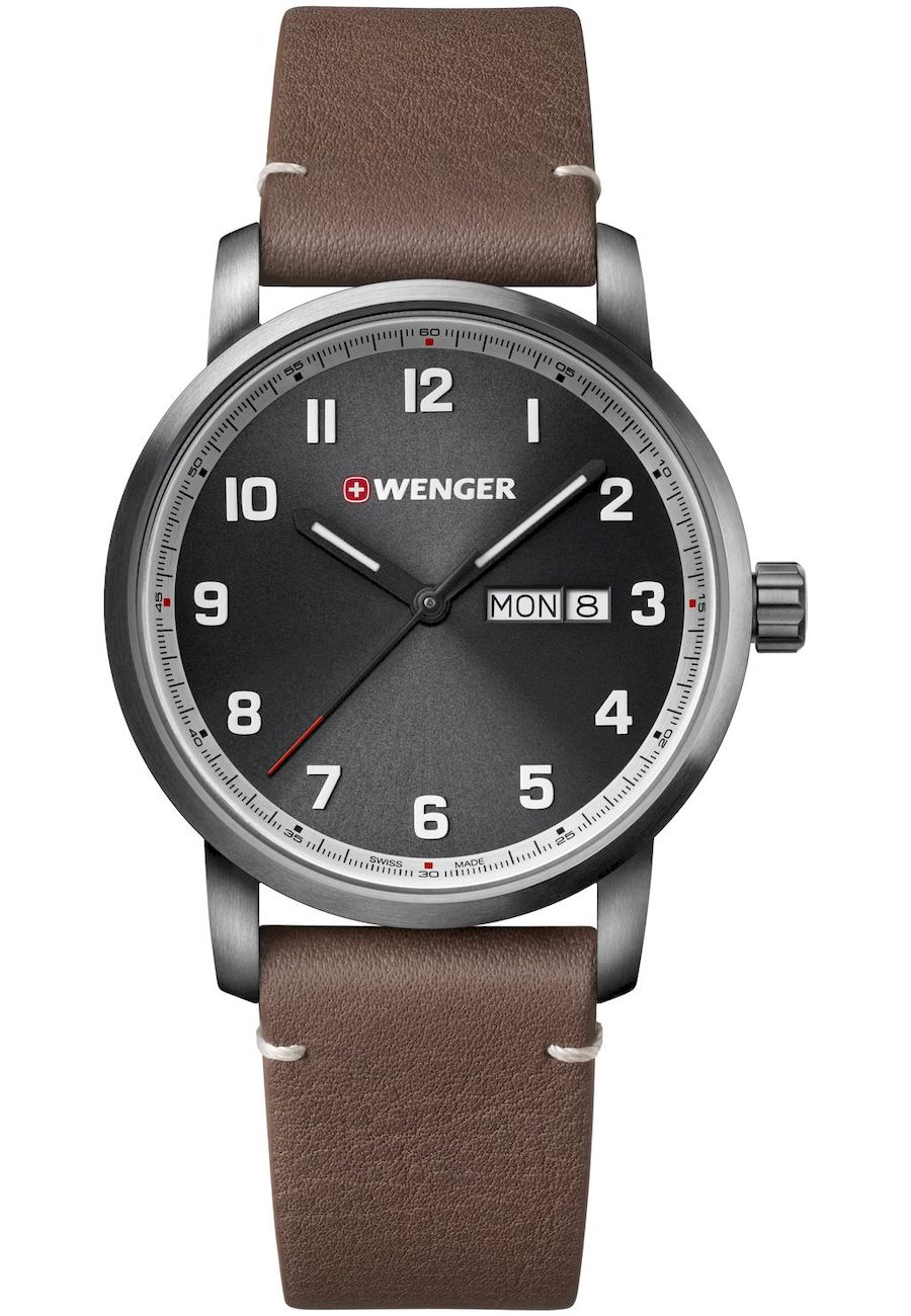 Ceas barbatesc Wenger, 42 mm, Gri/Negru