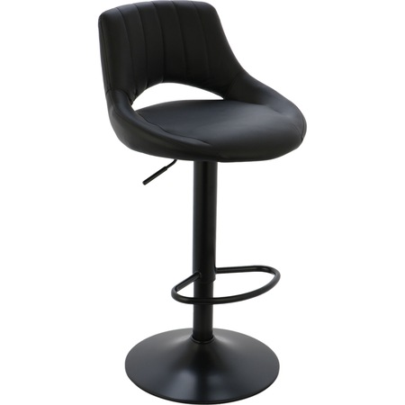 Scaun de bar Kring Baltimore, PU, aspect vintage, Negru