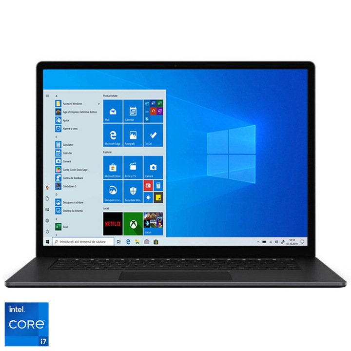 Laptop ultraportabil Microsoft Surface 4 cu procesor Intel Core i7-1185G7, 13.5", 16GB, 512GB SSD, Intel Iris Xe Graphics, Windows 10 Home, Black
