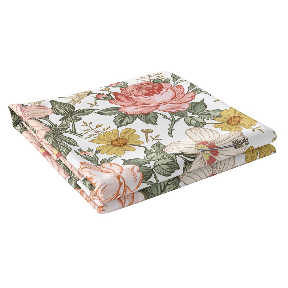 Paturica din bumbac organic tricotat 6 in 1, 0-5 ani, 90x120 cm, Bebeke Organic Nature, Garden Flowers