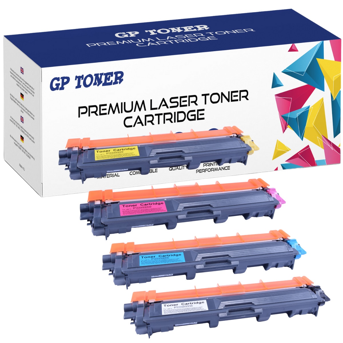 Set 4 cartuse toner, GP Toner, Compatibil cu Brother DCP-9015CDW / DCP-9020C, 1 x 2500 pagini, 3 x 2200 pagini, Multicolor