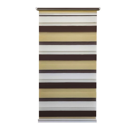 Jaluzea tip Rulou textil MINI,Deko Design,Rolete Zebra Day & Night Luxury High Quality, 64x140cm,ZP2001,culoare multicolor,accesorii albe