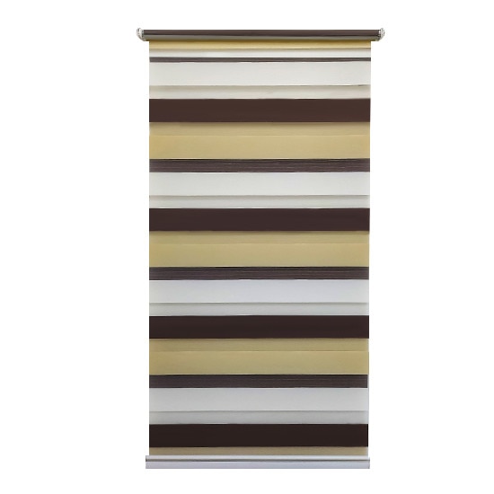Jaluzea tip Rulou textil MINI,Deko Design,Rolete Zebra Day & Night Luxury High Quality, 90x160cm,ZP2001,culoare multicolor,accesorii albe