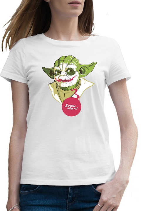 Női Póló Baby Yoda Joker, Fehér
