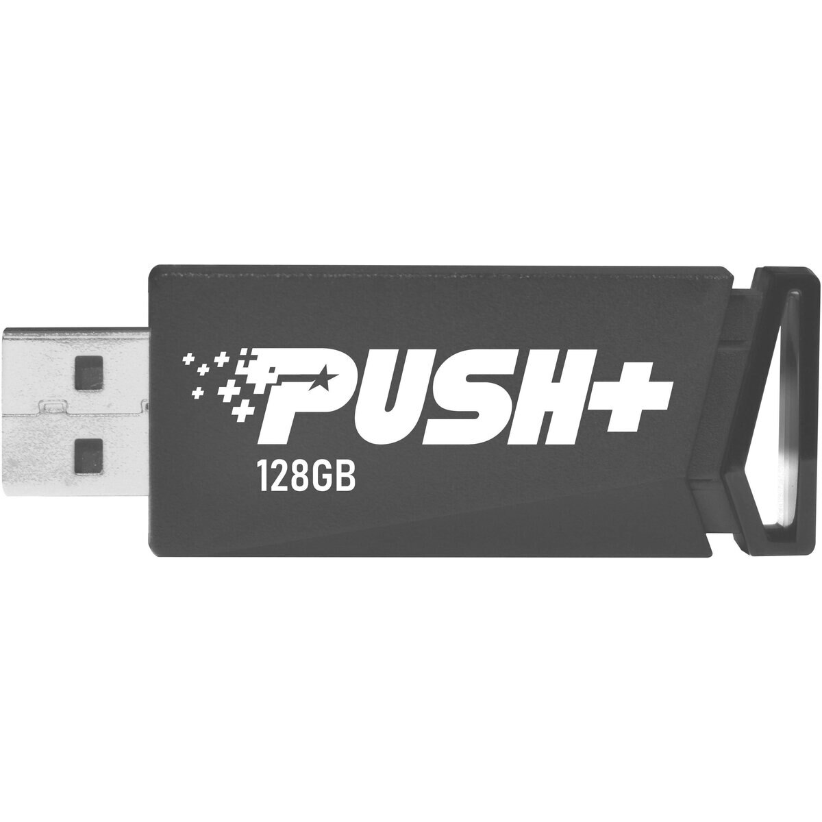 Memorie USB 3.2 Patriot PUSH+, 128 GB, profil mic, Negru