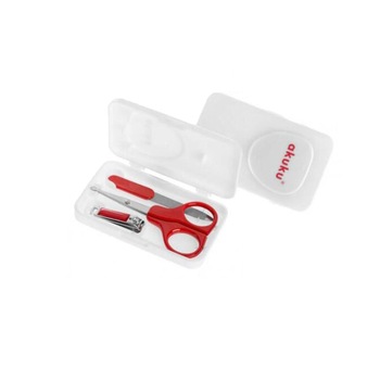 Set manichiura 3 piese pentru bebelusi Akuku A0040, Rosu Set manichiura 3 piese pentru bebelusi Akuku A0040, Rosu