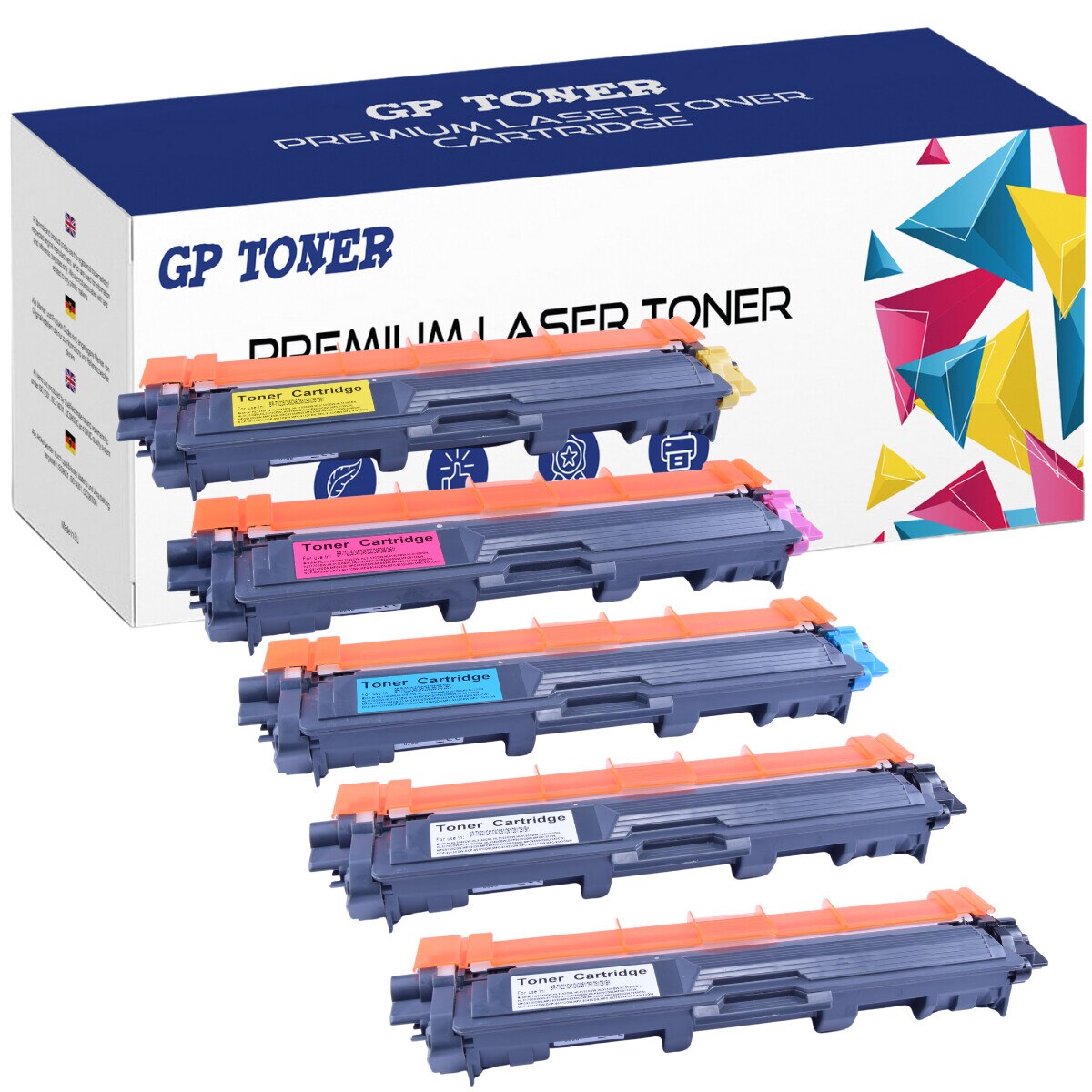 Set 5 cartuse toner, GP Toner, Compatibil cu Brother HL-3140CW/ HL-3150CDW/ HL-3170CD, Multicolor