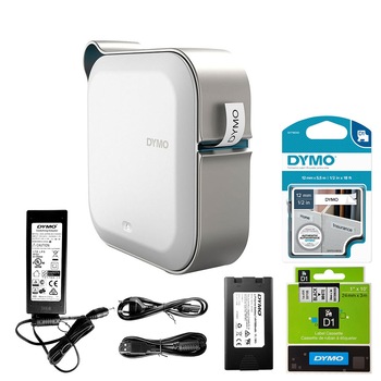 Set imprimanta Etichete Bluetooth Dymo MobileLabeler si 1 banda industriala poliester D1, 12mm x 5.5m, negru/alb, 1978246, 16959 Set imprimanta Etichete Bluetooth Dymo MobileLabeler si 1 banda industriala poliester D1, 12mm x 5.5m, negru/alb, 1978246, 16959