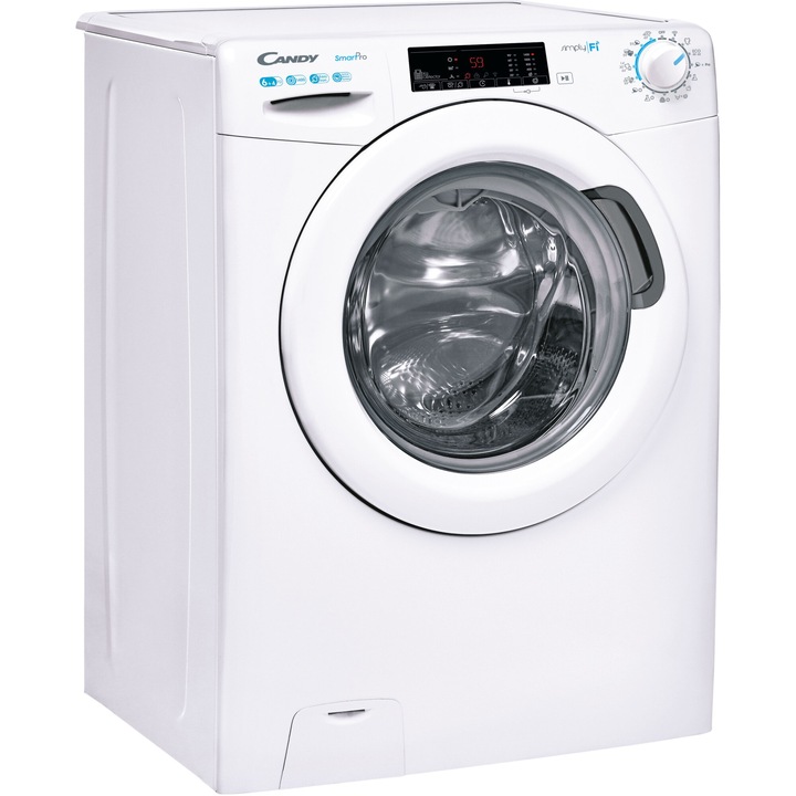 Masina de spalat rufe cu uscator Slim Candy CSOW44645TWE/2-S, 6 kg spalare, 4 kg uscare, 1400 rpm, Clasa C, Wi-Fi, Mix Power Systems, Steam, Active motion systems, Alb