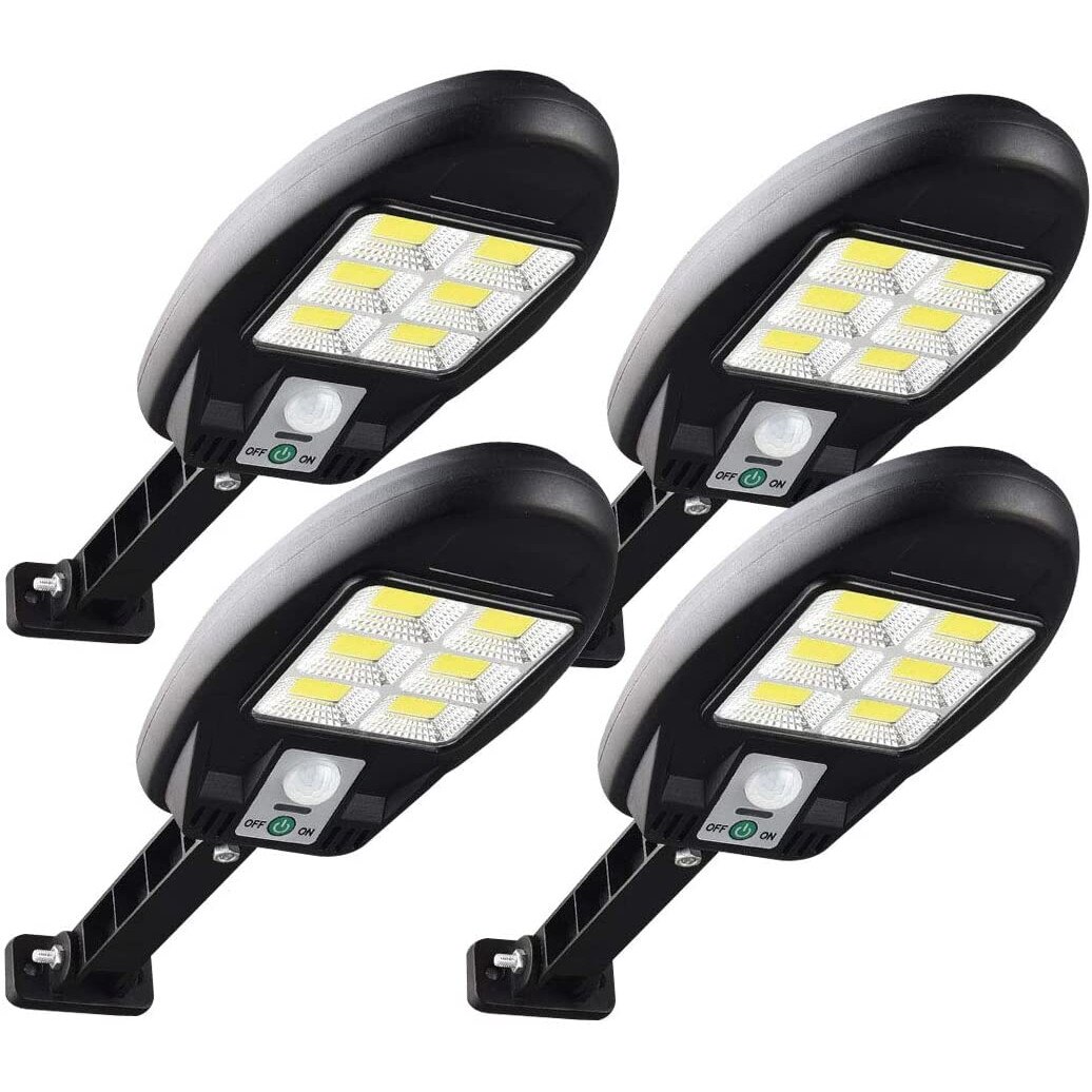 SET 4 lampi cu incarcare solara, 48 x LED COB, senzor de miscare, lumina, amurg KATHODE