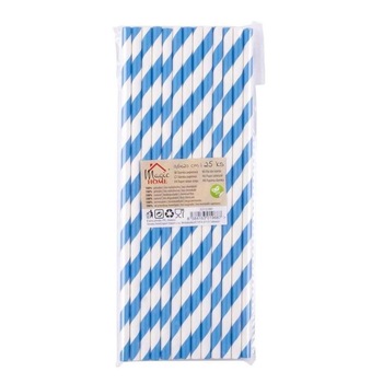 Set paie de hartie Strend Pro MagicHome Paper ECO, 25 buc/set, 6x197 mm, alb/albastru Set paie de hartie Strend Pro MagicHome Paper ECO, 25 buc/set, 6x197 mm, alb/albastru