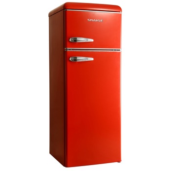 Frigider cu 2 usi Retro, Snaige FR24SM-PRR50E3, 209 l, Clasa E, H 148, Rosu Frigider cu 2 usi Retro, Snaige FR24SM-PRR50E3, 209 l, Clasa E, H 148, Rosu