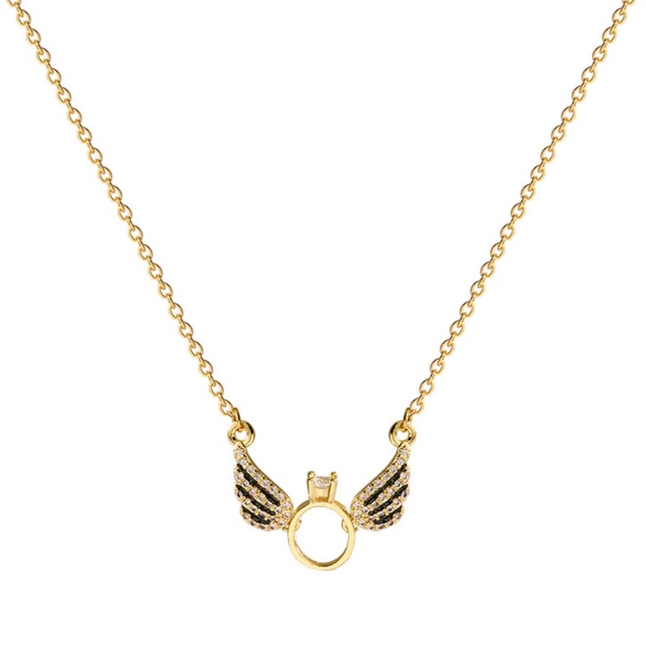 Colier clasic cu pandantiv, Pili-Paradise, Model aripi, Auriu