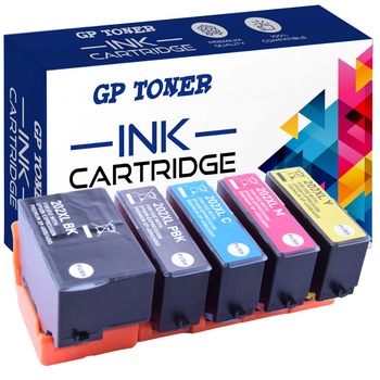 Set 5 cartuse de cerneala, GP Toner, Compatibil cu Epson 202XL / 202 / WF-2860 / WF2860 / XP-5100 / XP5100, Multicolor Set 5 cartuse de cerneala, GP Toner, Compatibil cu Epson 202XL / 202 / WF-2860 / WF2860 / XP-5100 / XP5100, Multicolor