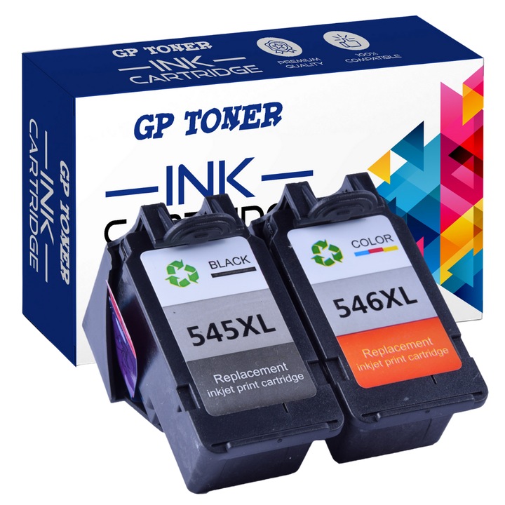 GP toner tintapatron készlet, Canon Pixma PG-545 XL CL-546 XL iP2850 MG2550s MG2950 MG2450, többszínű, 2 db