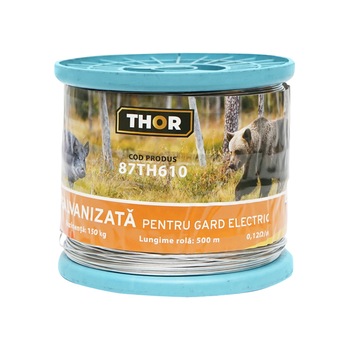 Sarma galvanizata pentru gard electric 1,2mm x 500m Thor Sarma galvanizata pentru gard electric 1,2mm x 500m Thor