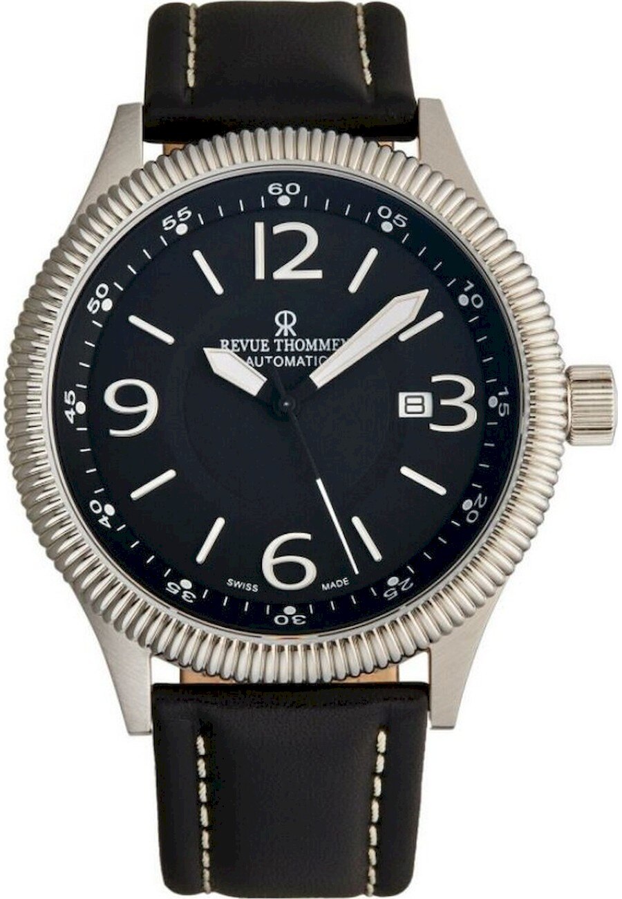 Ceas barbatesc Revue Thommen, 10 ATM, Argintiu/Negru